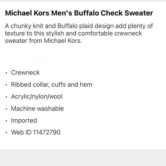 Michael Kors Wool Blend Plaid Sweater Sz: Medium - Picture 5 of 5